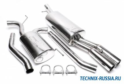 Выхлоп catback из нержавеющей стали 2 x 76mm Audi A6 C5 седан / Avant 1.8l / 2.0l TA-TECHNIX EVOA6AE276