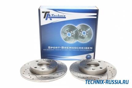 Тормозные диски 247 mm с перфорацией и насечками Peugeot 206 TA-TECHNIX EVOBS1002P