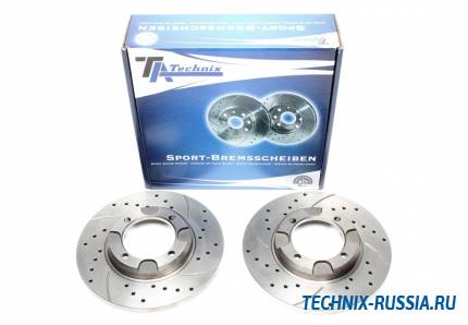 Тормозные диски 243mm с перфорацией и насечками Mitsubishi Lancer III TA-TECHNIX EVOBS1054P