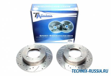 Тормозные диски 265mm с перфорацией и насечками Mitsubishi Lancer IV C60 TA-TECHNIX EVOBS1117P