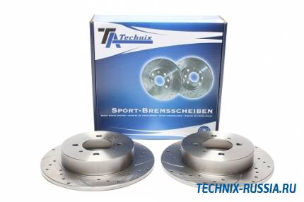 Тормозные диски 258 mm с перфорацией и насечками Nissan 100 NX TA-TECHNIX EVOBS1125P