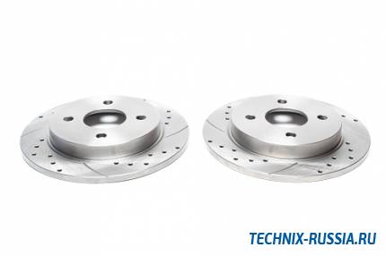 Тормозные диски 253 mm с перфорацией и насечками Ford Fiesta V TA-TECHNIX EVOBS1276P