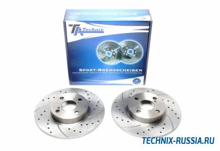 Тормозные диски 266mm с перфорацией и насечками Toyota Corolla SW TA-TECHNIX EVOBS1342P