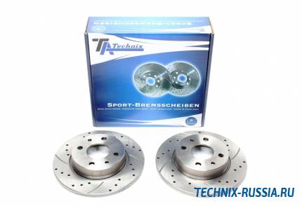 Тормозные диски 239mm с перфорацией и насечками Lada 2110 / 2111 / 2112 TA-TECHNIX EVOBS1351P