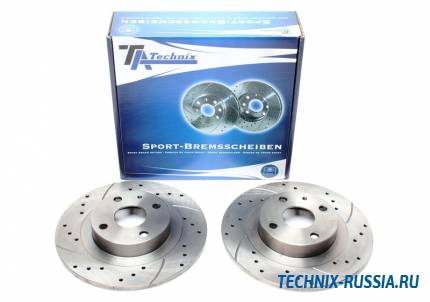 Тормозные диски 261mm с перфорацией и насечками Mazda 323 F VI TA-TECHNIX EVOBS1354P