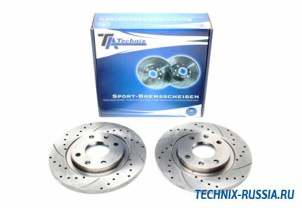 Тормозные диски 266mm с перфорацией и насечками Peugeot 301 TA-TECHNIX EVOBS1406P