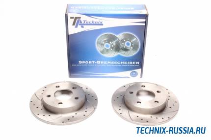 Тормозные диски 265mm с перфорацией и насечками Mazda Mazda 3 BK TA-TECHNIX EVOBS1437P