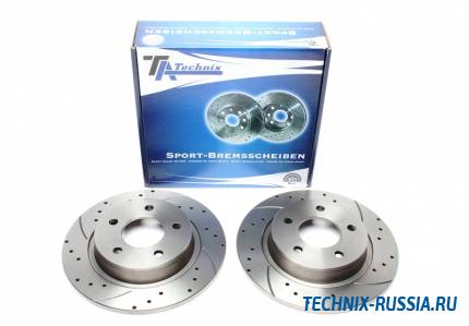 Тормозные диски 280mm с перфорацией и насечками Mazda 3 BK TA-TECHNIX EVOBS1491P