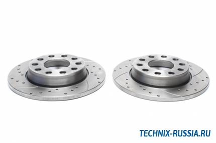 Тормозные диски 255 mm с перфорацией и насечками Audi A4 B7 Avant TA-TECHNIX EVOBS1548P