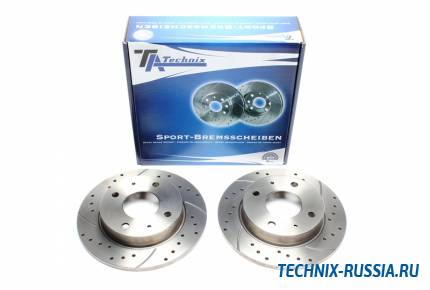 Тормозные диски 250mm с перфорацией и насечками Mitsubishi Colt VI TA-TECHNIX EVOBS1566P