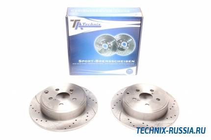 Тормозные диски 280mm с перфорацией и насечками Toyota Avensis T25 TA-TECHNIX EVOBS1603P