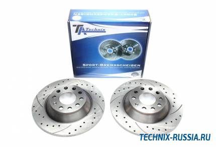 Тормозные диски 302mm с перфорацией и насечками Audi A6 C6 Avant TA-TECHNIX EVOBS1619P