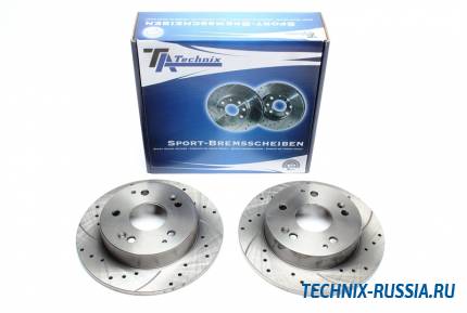 Тормозные диски 260mm с перфорацией и насечками Honda Civic VII EM2 Coupe TA-TECHNIX EVOBS1627P