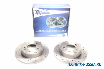 Тормозные диски 284mm с перфорацией и насечками Hyundai Sonata V TA-TECHNIX EVOBS1657P