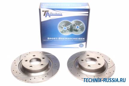 Тормозные диски 302mm с перфорацией и насечками Mazda 5 CR TA-TECHNIX EVOBS1658P