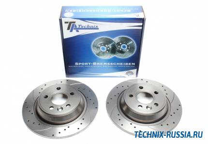 Тормозные диски 302mm с перфорацией и насечками Land Rover Range Rover Evoque TA-TECHNIX EVOBS1694P