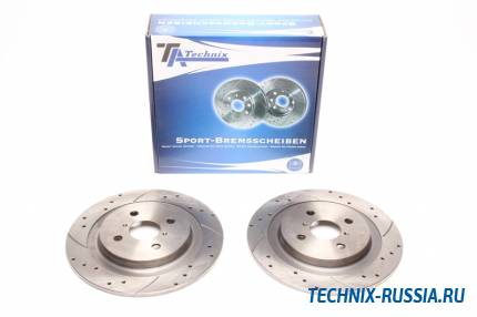 Тормозные диски 278mm с перфорацией и насечками Toyota Yaris P13 TA-TECHNIX EVOBS1696P