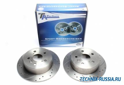 Тормозные диски 281mm с перфорацией и насечками Toyota Camry V30 TA-TECHNIX EVOBS1758P