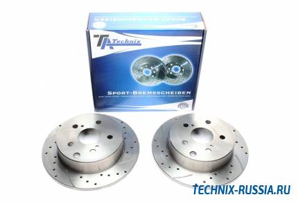 Тормозные диски 280mm с перфорацией и насечками Toyota Avensis T25 TA-TECHNIX EVOBS1785P