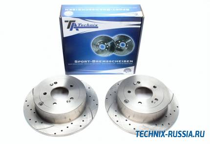 Тормозные диски 302mm с перфорацией и насечками Hyundai Santa Fe II TA-TECHNIX EVOBS1787P