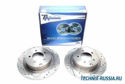 Тормозные диски 302mm с перфорацией и насечками Mitsubishi Outlander II TA-TECHNIX EVOBS1844P