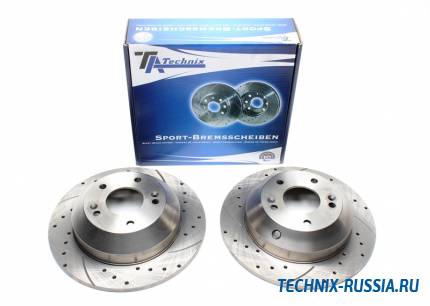 Тормозные диски 302mm с перфорацией и насечками Hyundai Santa Fe III DM TA-TECHNIX EVOBS1911P