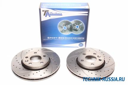 Тормозные диски 256 mm с перфорацией и насечками Daewoo Aranos TA-TECHNIX EVOBS2006P