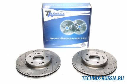 Тормозные диски 280mm с перфорацией и насечками Hyundai Sonata V TA-TECHNIX EVOBS20242P