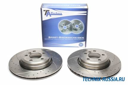 Тормозные диски 345mm с перфорацией и насечками BMW 7er E65 E66 TA-TECHNIX EVOBS20356P