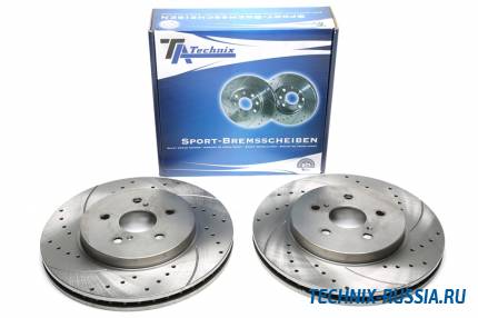 Тормозные диски 319mm с перфорацией и насечками Lexus RX 300 TA-TECHNIX EVOBS20418P