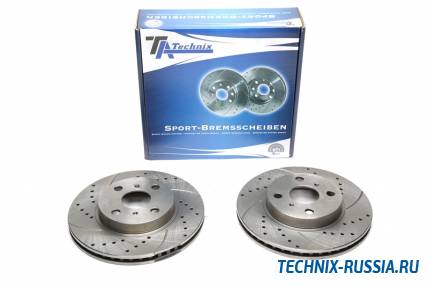 Тормозные диски 255mm с перфорацией и насечками Toyota Yaris P13 TA-TECHNIX EVOBS20431P