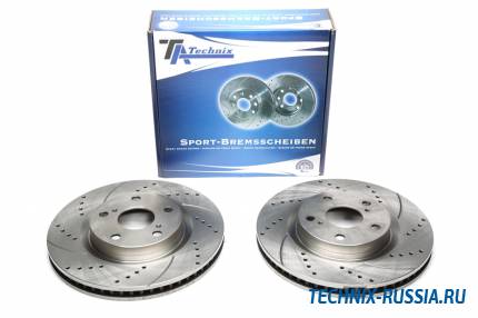 Тормозные диски 296mm с перфорацией и насечками Toyota Auris E15 Touring Sports TA-TECHNIX EVOBS20490P