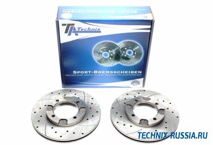 Тормозные диски 242mm с перфорацией и насечками Mitsubishi Lancer F II A17_ TA-TECHNIX EVOBS2056P