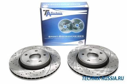 Тормозные диски 328mm с перфорацией и насечками Jeep Grand Cherokee III TA-TECHNIX EVOBS20590P