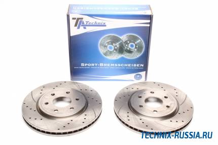 Тормозные диски 295,5mm с перфорацией и насечками Nissan Pathfinder R51 TA-TECHNIX EVOBS20612P