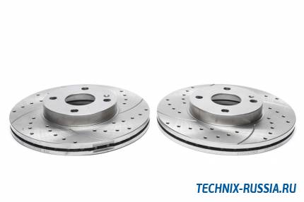 Тормозные диски 256,7 mm с перфорацией и насечками Mazda 323 P V TA-TECHNIX EVOBS2068P