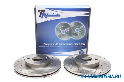 Тормозные диски 256,7 mm с перфорацией и насечками Mazda 323 P V TA-TECHNIX EVOBS2068P