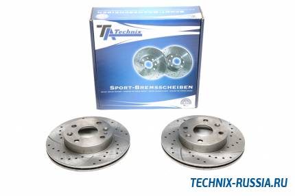 Тормозные диски 235 mm с перфорацией и насечками Mazda 323 S V TA-TECHNIX EVOBS2069P