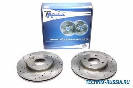 Тормозные диски 280mm с перфорацией и насечками Nissan Tiida C11 TA-TECHNIX EVOBS20734P