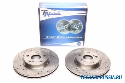 Тормозные диски 295mm с перфорацией и насечками Toyota Avensis T25 TA-TECHNIX EVOBS20773P