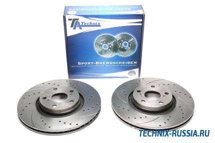 Тормозные диски 320mm с перфорацией и насечками Toyota Avensis седан T27 TA-TECHNIX EVOBS21079P