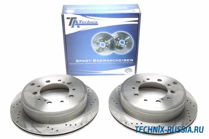 Тормозные диски 345mm с перфорацией и насечками Toyota Land Cruiser TA-TECHNIX EVOBS21148P