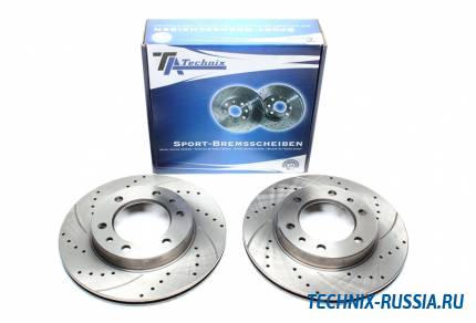 Тормозные диски 302mm с перфорацией и насечками Toyota Land Cruiser TA-TECHNIX EVOBS2117P