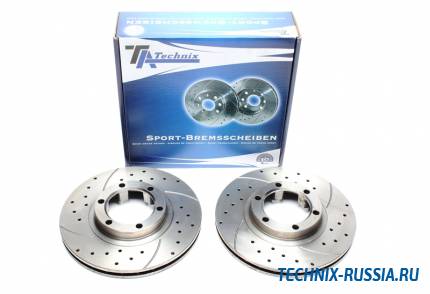 Тормозные диски 258mm с перфорацией и насечками Mitsubishi Pajero I Canvas Top TA-TECHNIX EVOBS2130P