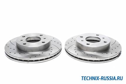 Тормозные диски 257 mm с перфорацией и насечками Nissan Almera II N16 TA-TECHNIX EVOBS2133P