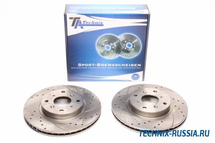 Тормозные диски 282mm с перфорацией и насечками Honda Prelude IV BB1 BB2 TA-TECHNIX EVOBS2253P