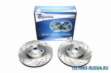 Тормозные диски 275mm с перфорацией и насечками Toyota Avensis Station Wagon T22 TA-TECHNIX EVOBS2292P