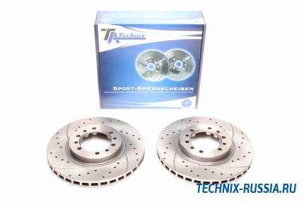 Тормозные диски 276mm с перфорацией и насечками Mitsubishi Pajero Sport TA-TECHNIX EVOBS2331P