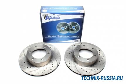 Тормозные диски 319mm с перфорацией и насечками Toyota Land Cruiser 90 TA-TECHNIX EVOBS2339P