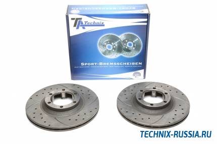 Тормозные диски 276mm с перфорацией и насечками Mitsubishi Pajero I Canvas TA-TECHNIX EVOBS2350P